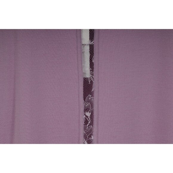 Adam Lippes Womens Lace Sleeve Sweater Medium Lavender Stretch Wool - Picture 8 of 10